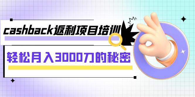 cashback返利项目培训:轻松月入3000刀的秘密(8节课)