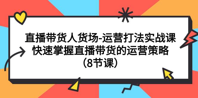 直播带货人货场-运营打法实战课:快速掌握直播带货的运营策略(8节课)