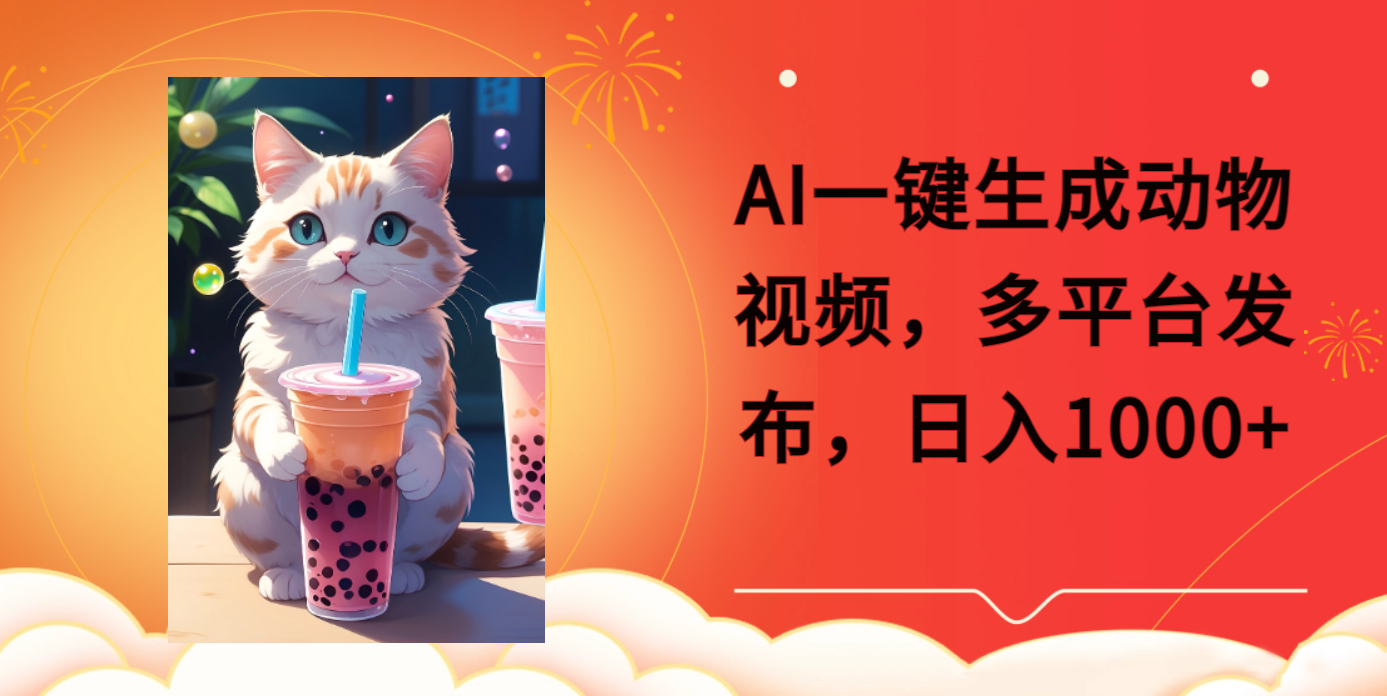 AI一键生成动物搞笑视频,多平台发布,轻松破千万播放,日入2000+