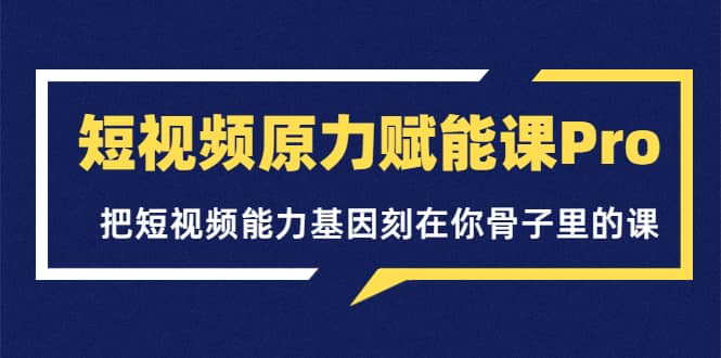 短视频原力赋能课Pro,把短视频能力基因刻在你骨子里的课(价值4999元)