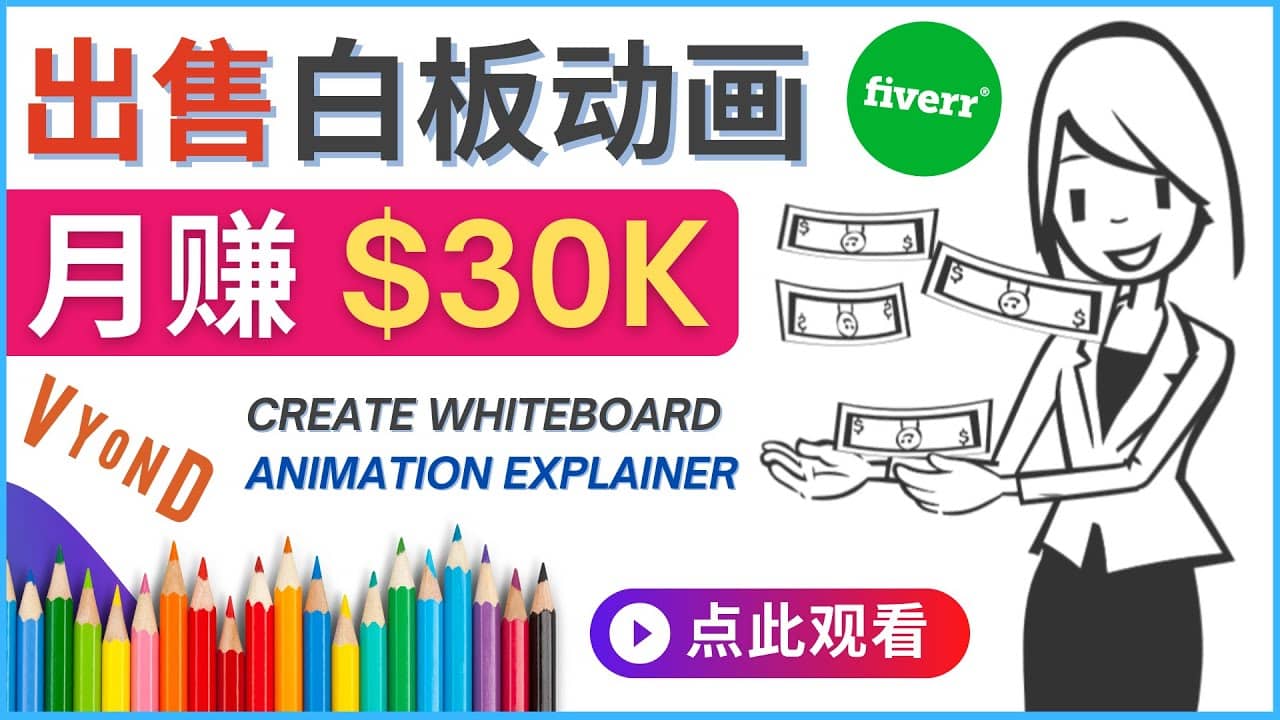 如何用最简单制作白板动画(WhiteBoard Animation)月赚3万美元