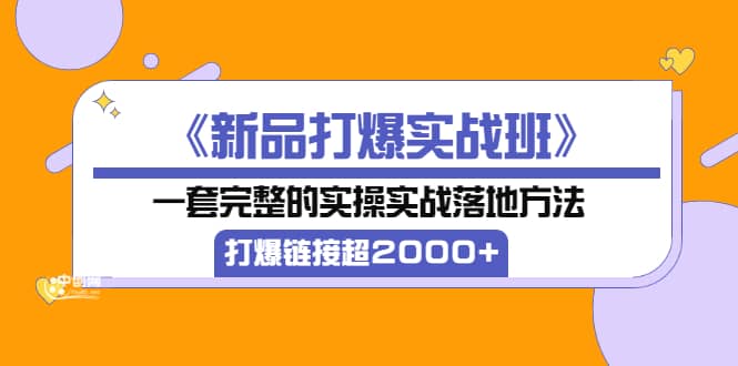 《新品打爆实战班》一套完整的实操实战落地方法,打爆链接超2000+(38节课)