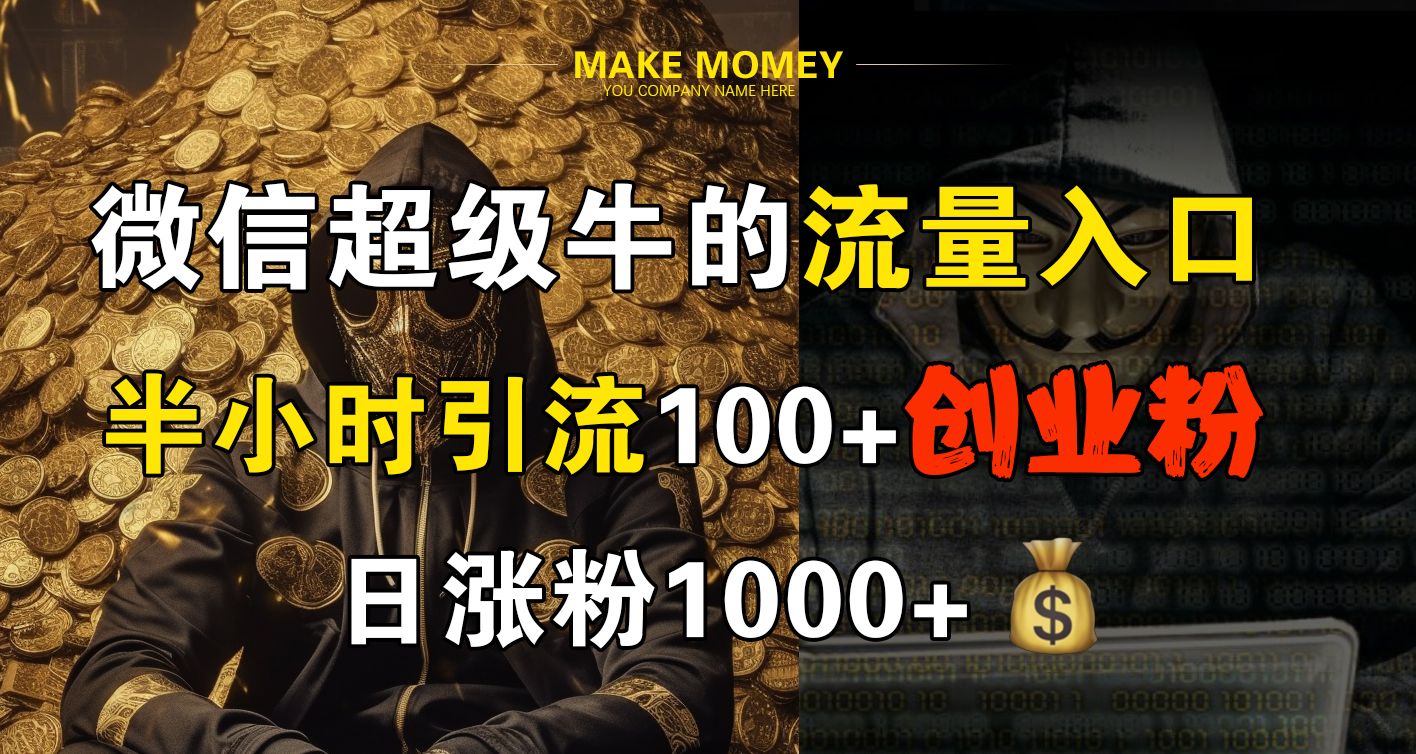 微信超级牛的流量入口,半小时引流100+创业粉,日涨粉1000+