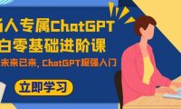 职场人专属ChatGPT小白零基础进阶课，AI已至，未来已来，ChatGPT超强入门