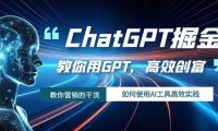 ChatGPT掘金，教你用GPT，高效创富！如何使用AI工具高效实践