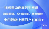 DeepSeek+既梦做视频号中老年养生赛道,条条爆款5分钟1条,轻松日入1000+