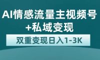 最新AI情感流量主掘金+私域变现，日入1K，平台巨大流量扶持