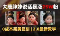 AI大唐胖贵妃说话2.0,40条视频暴涨40w粉,附独家变现攻略
