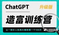 AI造富训练营 让一部分人先用AI赚到第一个100万 让你快人一步抓住行业红利