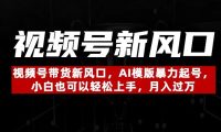 视频号带货新风口,AI模版暴力起号,小白也可以轻松上手,月入过万