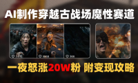 AI制作穿越古战场视频一夜涨粉20W保姆级教学（附AI变现指南）