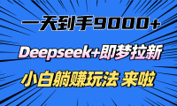 一天到手9000加,deepseek+即梦拉新,新手躺赚攻略,来啦!