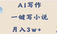 AI写作,无需手动,一键写小说,月入3w+