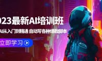 2023最新AI培训班：玩赚AI从入门到精通 自动写各种爆款脚本 (4月26更新)