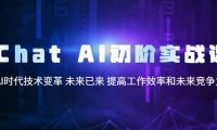 Chat AI初阶实战课，AI时代技术变革 未来已来 提高工作效率和未来竞争力