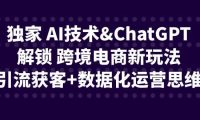 独家 AI技术ChatGPT解锁 跨境电商新玩法，引流获客+数据化运营思维