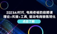 2023AI·时代，电商老板的必修课，理论+实操+工具，驱动电商销售转化