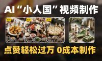 爆款1000W+微缩景观迷你小人国AI视频，0成本制作全流程教学
