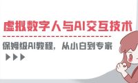 一套教程讲清虚拟数字人与AI交互，保姆级AI教程，从小白到专家