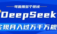 DeepSeek最全玩法,利用AI实现月入过万,玩转所有项目