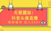 无需露脸！Ai头像直播项目，简单操作日入500+！