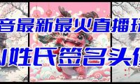 抖音最新最火Ai姓氏签名头像直播玩法（含开播视频教程+头像AI自动生成软件)