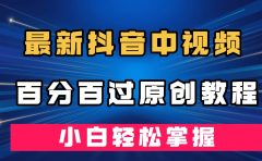 最新抖音中视频百分百过原创教程，深度去重，小白轻松掌握