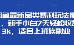 闲鱼最新品类暴利玩法揭秘,新手小白7天轻松赚3000+,适合上班族副业