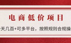 电商低价赔FU项目：按照规则合规操作