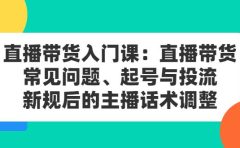 直播带货入门课:直播带货常见问题、起号与投流、新规后的主播话术调整