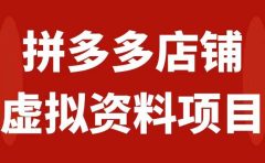 拼多多店铺虚拟项目，教科书式操作玩法，轻松月入1000+