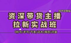 资深·带货主播拉新实战班，0粉号/老号/节奏/话术/播感/流量-38节完整版