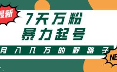 7天万粉，快手暴力起号，多种变现方式，新手小白秒上手，单月变现几万的野路子