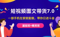 短视频-图文带货7.0（基础班+精英班）一部手机在家就能做，带你日进斗金