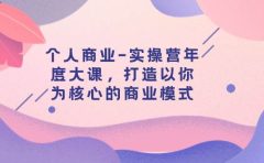 个人商业-实操营年度大课，打造以你为核心的商业模式（29节课）