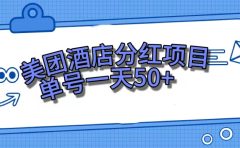 美团酒店分红项目，单号一天50+