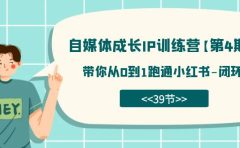 自媒体-成长IP训练营【第4期】:带你从0到1跑通小红书-闭环(39节)