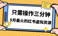 一单50-288，一天8单收益500＋小红书虚拟资源变现，视频课程＋实操课