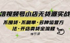 微信视频号小店无货源实战 不囤货·不刷单·多种运营方法·开店卖货全流程