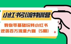 小红书引流特训营-第5期：教你零基础玩转小红书，逆袭百万流量大咖