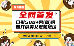 全网首发！日引500+老色批 美女视频四开屏玩法！发一个爆一个