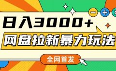 全网首发，网盘拉新暴力玩法，操作简单，会录屏就能赚钱，日入3000+