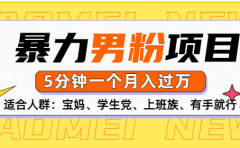 男粉项目，5分钟一个，无脑月入五位数