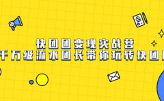 快团团变现实战营，千万级流水团长带你玩转快团团