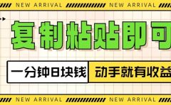 复制粘贴即可，一分钟8块钱，真正的动手就有收益！！