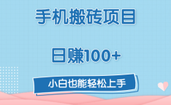 手机搬砖项目,日赚100+,小白也能轻松上手