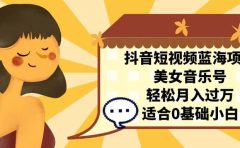抖音短视频蓝海项目，美女音乐号，轻松月入过万 适合小白（教程+100G素材）