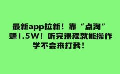 最新app拉新！靠“点淘”赚1.5W！听完课程就能操作！学不会来打我！