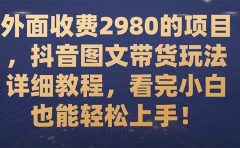 外面收费2980的项目，抖音图文带货玩法详细教程，看完小白也能轻松上手！