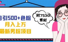 日引500+色粉轻松月入上万九月份最新男粉项目（附753G素材）